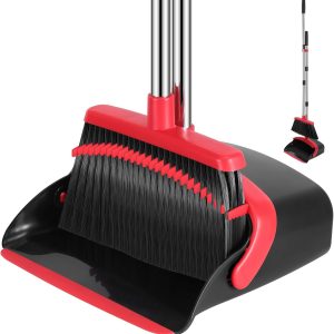 Broom and Dustpan Set, 52-in Adjustable Handle